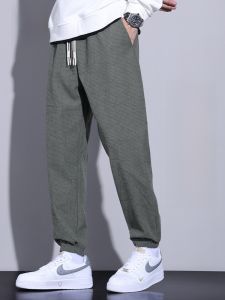 ROMON | Romon Mens Corduroy Sports Pants Loose Fit Autumn Winter New Style Casual Long Trousers Elastic Waistband Youthful Style