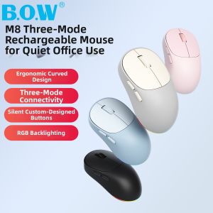 B.O.W | Silent Ergonomic RGB Backlit Three-mode Wireless Bluetooth Mouse