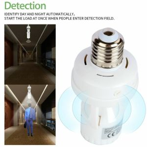 Play Video 360 Degrees PIR Human Induction Motion Sensor LED Night Lamp Holder Corridor Base E27 Delay Time Adjustable Switch
