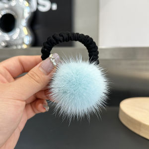 Sweet Stylish Fox Fur Ball Hair Ties for Women Plush Hair Bands Headwear Fashionable Elastic Hair Bands Fresh out New
