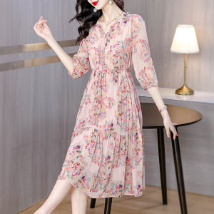 DAIXIANGFEIZI | Đầm Chiffon Hoa Hè Phổ Biến cho Phụ Nữ Bé