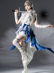 Original Lolita Halloween Prince Outfit Neutral Cute Top Shorts Set Irregular Design Anime Cosplay Clothing for Boys And Girls