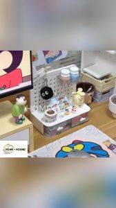 Home+Hound Essential Clear/White Desk Organizer with Durable Plastic Pegboard Shelf and Drawers