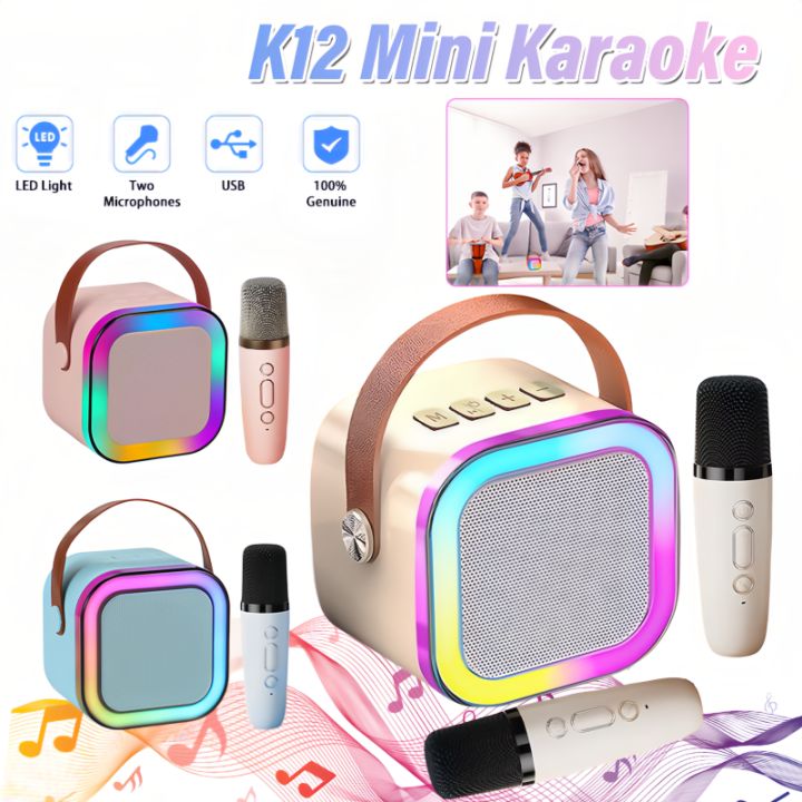 ⚡PH delivery,In stock⚡K12 Mini Wireless Bluetooth Karaoke Speaker Dual