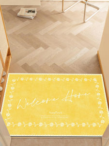Modern Simple Gold Color Entrance Mat Home Door Rug Anti-Slip Washable PVC Doorway Floor Carpet for Household Use
