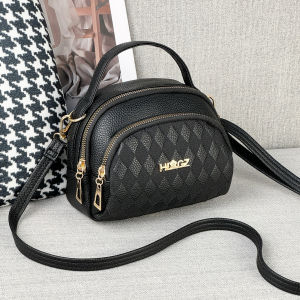 Soft Leather Bag Womens 2024 New Arrival Fashion Mini Handbag Large Capacity Multi-Layer Middle-Aged Womens Shoulder Messenger Bag
