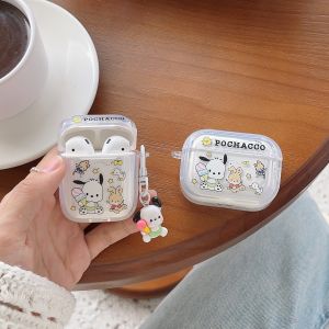 Cute Pachat Dog Design Silicone Protective Case for AirPods 1/2 Transparent AirPods 3/4 Apple Earphone Cover Wireless Bluetooth Earphone Shell Airpods Pro2/3 Anti-fall Cartoon Soft Shell