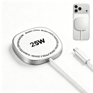 TIMESS | Sạc Không Dây Nhanh TIMESS QI 2.2 25W Đế Sạc 2 Trong 1 Tương Thích Với iPhone 17/16/15/14/13 Pro Max AirPods 4/3/2 Pro Cổng Type-C Từ Tính