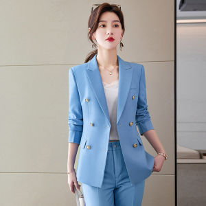 RYRYSTYLE Korean version of womens long sleeved professional suit formal pants set interview sales 609 Blazer