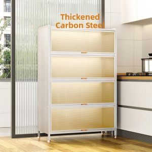 Kitchen Multi-layer Storage Rack Stand Dustproof Home Use Cabinet Wardrobe Bowl Cabinet Dining Cabinet Jewelry Organizer