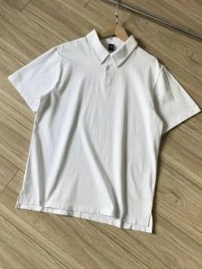Áo Thun Polo Nam Chất Liệu Cotton Thoáng Khí Mùa Hè Dáng Rộng Cổ Polo Màu Trơn Tay Ngắn Đen Trắng Phong Cách Công Sở Thường Ngày