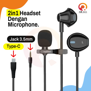[RO ACC] NANVAN NVN-HF16 HEADSET EARPHONE HP 2IN1 WITH MIC CLIP ON FOR KARAOKE/STREAMING