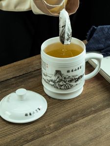 แก้วมugs ดินเผาความจุขนาดใหญ่ 1000 มล. พร้อมฝาปิด สำหรับใช้ในออฟฟิศและบ้าน แก้วน้ำขนาดใหญ่ แก้วชา แก้วกาแฟ สำหรับผู้ใหญ่