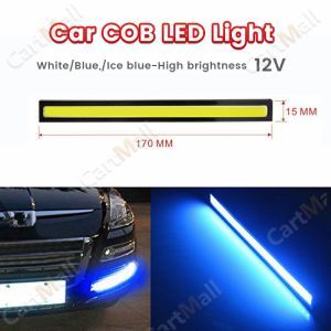 COB Car Interior LED White Blue Light Tube Car Accessories Light Emergency Flash Warning Lamp 12V