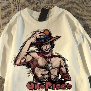 PAZHAOLANG | Large Size Anime One Piece Ace Printed T-Shirts