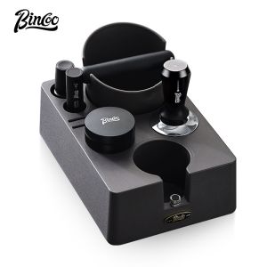 BINCOO Coffee Tamper Base Set Grounds Knocking Bucket Storage Base Coffee Machine Handle Bracket Tamper Powder Distributor Set Coffee Utensils 51/58MM