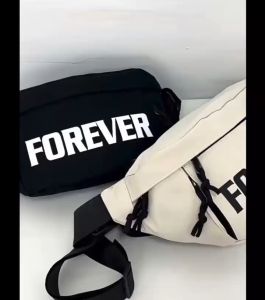 กระเป๋าคาดเอวผู้ชายหญิง ลายพิมพ์ "FOREVER" สไตล์เกาหลี พร้อมส่ง