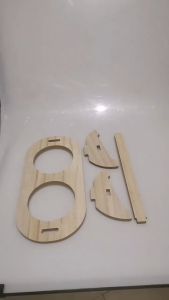 WaggyWaggy Wooden Pet Bowl Tilted Design Detachable Cat Dog Feeder Mangkuk Kucing BO0031