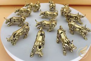 Decor Mini Tượng Trâu Vàng Dũng Mãnh Tượng 12 Con Giáp Trang Trí Tượng Tuổi Sửu Bằng Đồng Thau - Đồ Đồng Thuận Tâm