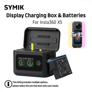 【🇹🇭 ร้านไทย】SYMIK Insta360 X5 LCD intelligent 5 in 1 Charger case พร้อม Insta360ดั้งเดิม X5แบตเตอรี่2400Mah