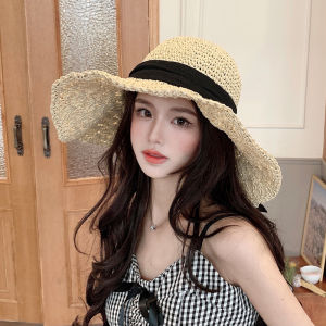 New Arrival Woven Straw Hat Female Summer Seaside Big Brim Beach Hat Big Head Circumference Holiday Summer Hat Sun Protection Sun Shade Hat