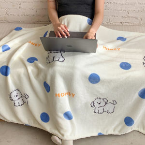 ผ้าห่มขนแกะสองด้าน Milk Velvet อบอุ่น Adorable Fresh Korean Style ผ้าห่มสำหรับฤดูใบไม้ร่วงและฤดูหนาว ผ้าห่มสำหรับใช้ในบ้าน