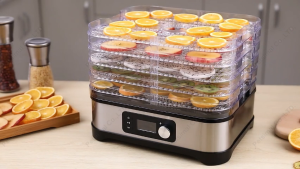 เครื่องอบผลไม้ แบบ 5 ชั้น เครื่องถนอมอาหาร ด้วยลมร้อน อบผลไม้แห้ง เครื่องอบผลไม้แห้ง เหมาะสำหรับการอบผลไม้เช่น กล้วยทุกชนิดอบแห้ง สตรอเบอร์รี หรือการอบเครื่องเทศและเนื้อสัตว์ต่างๆ Food Dehydrator รับประกันหนึ่งปี