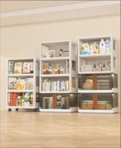 สินค้าพร้อมส่งจากไทย ชั้นวางของในครัว 3 ชั้น ขนาด 49/64 CM ประกอบง่าย พับเก็บได้ มีล้อ เคลื่อนย้ายสะดวก(ไม่รวมกล่อง)