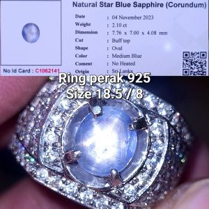 Natural blue sapphire star ceylon safir srilanka BODY GLASS