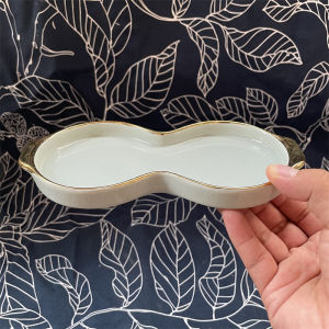 Large Ceramic Dog Bowl Cat Food Tray Flat Bottom Water Dish Anti Flip for Medium to Large Dogs And Cats Pet Dining Bowl