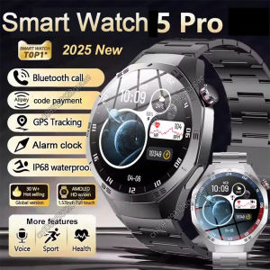 2025 New Fashion Watch 5 Pro GPS NFC Smart Watches Men 1.5 AMOLED Health Monitor IP68 Waterproof Bluetooth Calls Smart Bracelet