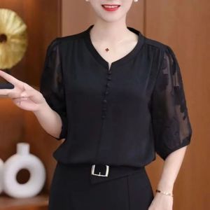 QIAOXIZI | Summer Loose Slimming Youthful T-shirt for Middle-aged Women
