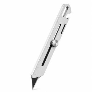 deli | Multifunction Utility Knife Stainless Steel Design/Ruler/Bottle Opener Retractable Box Cutter Art Supplies Express Cutter Blades