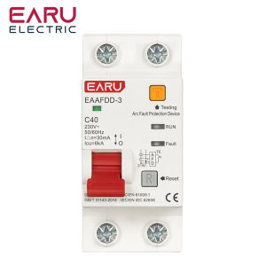 2P AC230V AFCI Arc Fault Protector Device RCBO MCB Circuit Breaker Interrupted Overload Earth Leakage Short Circuit Protection