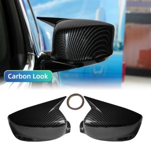 For Honda Accord 8th 2008-2017 Car Reaview Mirror Cover Trim Horn Style Door Sedan Carbon Fiber Style Glossy Black