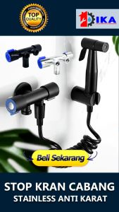 Promo Kran Shower Double Stop Kran Cabang Kanan Kiri Stainless Steel Termurah Stop Kran Cabang