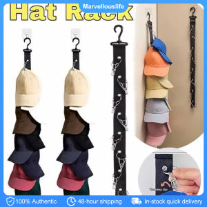 Hat Storage Rack With 8 Clips Caps Vertical Shelf Rack Free Punch Hats Holder Coat Hanger Closet Organizer