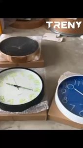 TRENY Round Silent Quartz Simple Design Classic Wall Clock Home Office Decoration Kuarza Senyap Bulat Rekaan Ringkas Jam Dinding Hiasan Pejabat Rumah