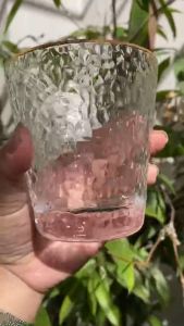 (SẴN) Cốc thủy tinh vân loe viền mạ vàng thật 24K sang trọng  thủy tinh chịu nhiệt k chì highglass brosilicate