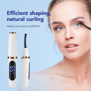 Electric Heated Eyelash Curler Portable Eyelash Curling Heater Rechargeable Natural Curling 24H Long Lasting LED Display 3 Heating Modes