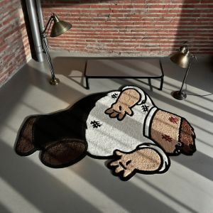 VIKAMA Novelty Cartoon Character Mat Soft Water Absorbent Doormat Bedroom Anti Slip Entrance Home Decor
