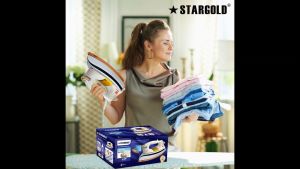 STAR GOLD AUTOMATIC Golden Ceramic DRY IRON With Warranty Seterika Baju Stargold with warranty