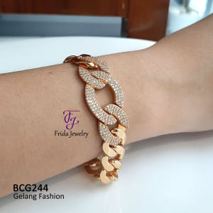 Gelang Tangan Rante Infinity Mata Kaitan S Mewah Elegan Awet Anti Karat Cocok dipakai pesta kondangan hadiah bcg244