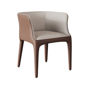 Italian Designer Luxury Dining Chair with Armrests Nordic Style Restaurant Home Use Casual Chair Soft Leather Finish