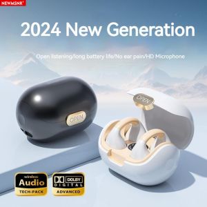 Newmsnr 2024 New Earclip 360° ACS Panoramic Sound Wireless Earbuds AUAR Pure Voice Bluetooth Earphone ENC Noise Reduction Call Wireless Earphones Bluetooth5.3 No Delay Gaming Headphone Waterproof Sweatproof Sport Headset
