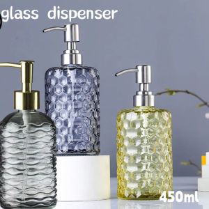 Hand Soap Glass Dispenser for Bathroom Soap and Liquid Dispenser Refillable Soap Pump Bottles