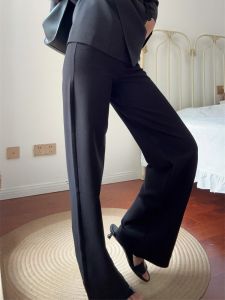 DADANA Low Waist Comfortable Casual Pants Womens Model Pants Slimming Elastic Butt Enhancing Straight Leg Trousers