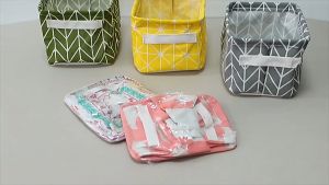Simple Desktop Foldable Storage Box Cotton Linen Fold Waterproof Cosmetics Sundries Storage Basket Hanging Bag Laundry