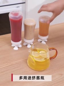 Botol Bumbu Dapur Desain Unik & Tempat Minyak Saus dengan Tutup Bunga 4 Kaki