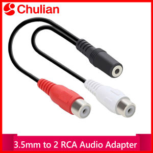 3.5mm To 2RCA Cable 3.5mm Jack Female To 2RCA Female Stereo Audio Adapter RCA Extension Cable for Phone Amplifier Speaker DVD
